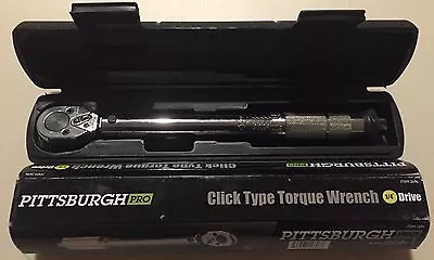 NEW Pittsburgh 1/4  Drive Click Stop Torque Wrench Reversible With Case • $34.49