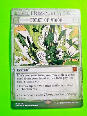 MTG Outlaws Of Thunder Junction - Force Of Vigor - Rare  0029 • $5.25