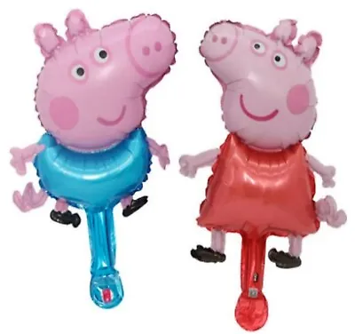 £3.99 • Buy 6pcs Mix Mini Peppa And George Pig Air Fill Foil Balloon Party Bag Decorations