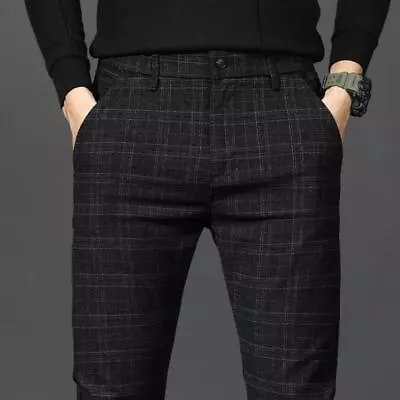 Men's Dress Pants Stretch Waterproof Slim Fit Tapered Casual Chino Workwear • $18.99