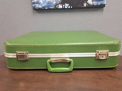 Vintage Avocado Green Luggage Hard Shell Suitcase Beauty Train 25x18x5 • $20