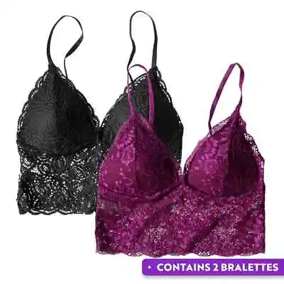 Lace Padded Bralette 2 Pack • £4.75