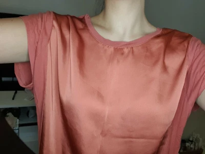 $14 • Buy Forever New Size 4 Silk Tshirt Front Top Worn Twice With Polyester Contrast Back
