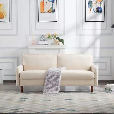 71'' Modern Square Arm Upholstered Sofa Couch Velvet Loveseat W/ Solid Wood Legs • $269