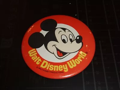 Vintage MICKEY MOUSE Walt Disney World Productions 3 1/4  BUTTON Pinback Pin • $8