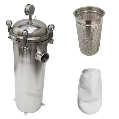 2  NPT Filter Housing With Bag Stainless Steel Sewage Filtration System 145psi • $394.25