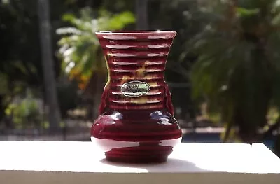 Casey Ware Cranberry Coloured Vase 1950 Circa • $30