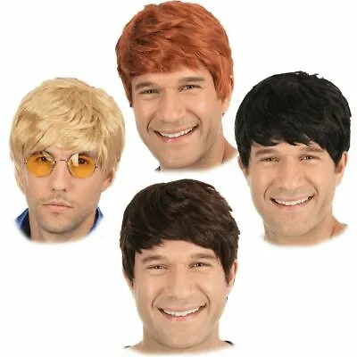 £8.99 • Buy Mens 60s 70s 80s 90s Short Boy Band Wig Adults Fancy Dress Hair Accessory New
