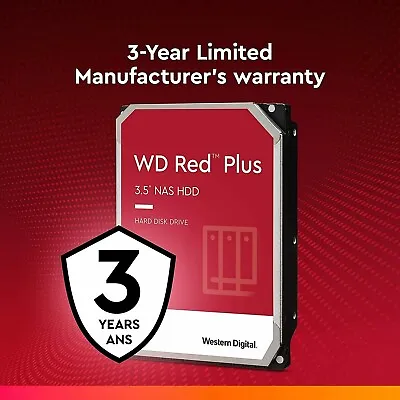 WD 1 TB 2 TB 3 TB 6 TB 8 TB Red Plus NAS Hard Drive 3.5 Western Digital HDD NEW • £149.99