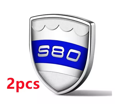 2PCS For VOLVO S80 Boot Rear Trunk Side Emblem Sticker Decal Metal Badge Silver • $28.95