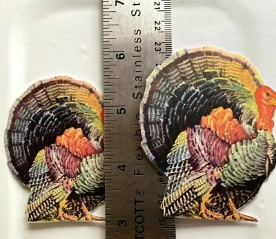 Repro Vintage Stately Thanksgiving Turkey Mini Cardstock Decoration1 1/2  TO 3  • $3.50