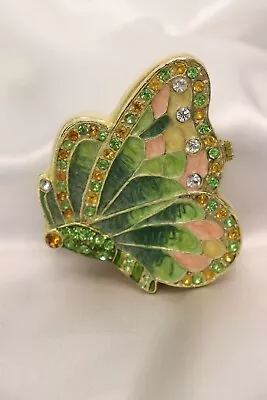 Lovely Butterfly Enameled Trinket Box.   #238 • $12.50