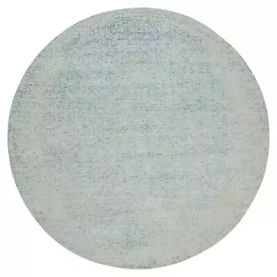 9'10 X9'10  Gray Wool And Silk Modern Jacquard Hand Loomed Round Rug G65200 • $1289.52