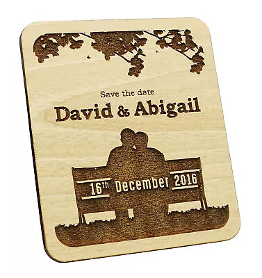 20 Custom Engraved Wooden Magnet Rustic Wedding Save The Date Wooden-HVx • $81.39