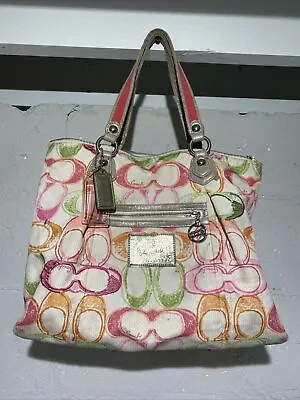 COACH Poppy Dream Signature C Glam Tote Shoulder Bag Purse - 16697 • $32.05