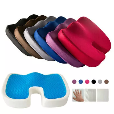 Cooling Gel & Memory Foam Seat Cushion Lumbar Support Back Pillow Non-Slip Chair • $23.93