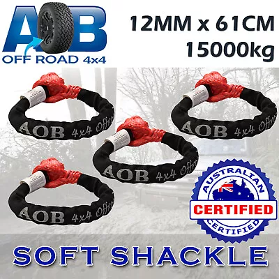 4 X AOB 12mm * 61cm Soft Shackle Recovery Gear Dyneema Winch ROPE 15000kg (15T) • $77