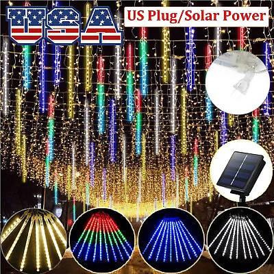 288/192 LED Solar Lights Meteor Shower Rain Tree String Light Xmas Party Outdoor • $12.69