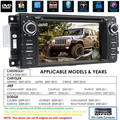 Car Radio Stereo CD DVD Player GPS Plug Play Fr Jeep Dodge Chrysler Chevy+US MAP • $179.50