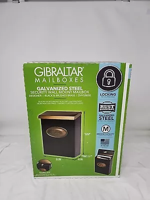 Gibraltar Mailbox DVKGB000 Designer Black W/Brushed Brass Medium Steel  5D • $26.99