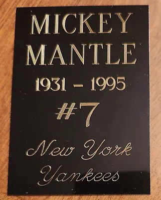 Mickey Mantle 2.5x3.5 Metal Name Plate 1931-1995 #7 New York Yankees  • $4.99