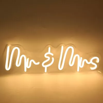 US Stock-Mr&Mrs Neon Sign 24 In X 9.5 In For Anniversary Wedding Party • $43.76