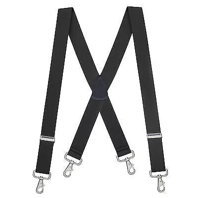 SuspenderStore Solid Color X-BACK Suspenders - 1.5  Wide Elastic - TRIGGER SNAP • $25.95