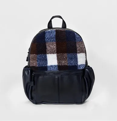 Mossimo Women's Backpack Buffalo-Check Faux Fur Navy/Browm NEW • $19.80