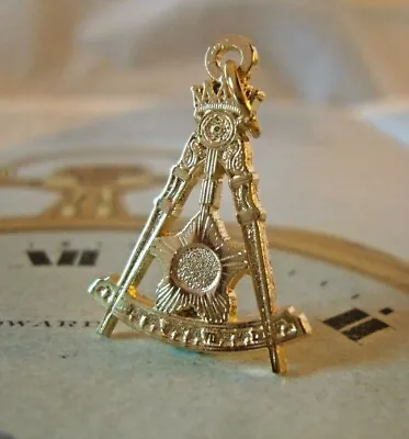 Masonic Pocket Watch Chain Fob 12ct Gold Plated Large Ornate Fob • £26