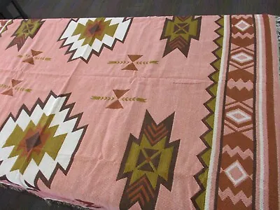 Mexican Pattern Throw Lightweight Blanket Pink Table Chest Cover 160cm X 130cm • £24