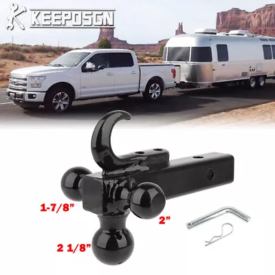 For Silverado 1500 2500 3500 2  Trailer Towing Hitch Receiver 3-Ball +Hook Mount • $59.62