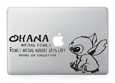 Stitch Ohana Means Family Sticker Viny Decal Macbook Air/Pro/Retina 13 15 17  • $9