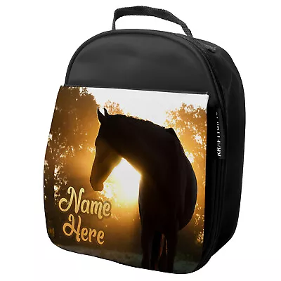 Personalised Lunch Bag School Horse Girls Kids Cooler Pony Lunchie Box Gift KS14 • £14.95