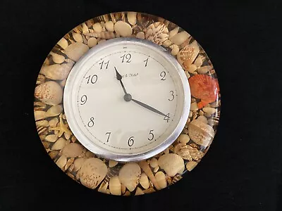 Vintage Lucite Sea Shells Walk Clock 9” Seashells Ocean Beach Battery Works READ • $14.99