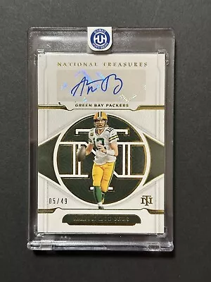 🔥 AARON RODGERS 2021 Panini National Treasures Signatures Gold Auto /49 Packers • $51