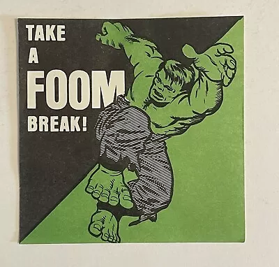 Marvelmania Marvel Comics FOOM Hulk (of Avengers) Sticker Vintage 1970’s • $9.99