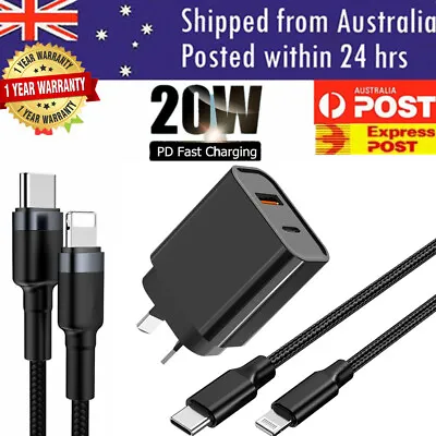 $7.99 • Buy PD 20W USB Type-C Wall Fast Charger Power Adapter For IPhone 14 13 Pro 12 11 Max