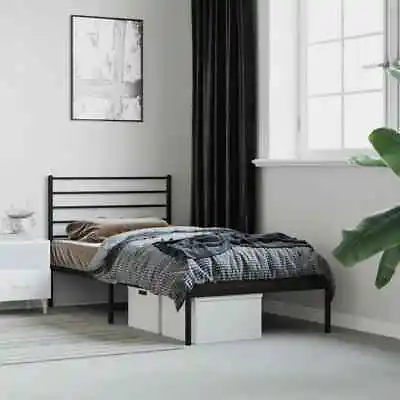 King Single Size Metal Bed Frame Industrial Vintage Mattress Base Platform Black • $112.82