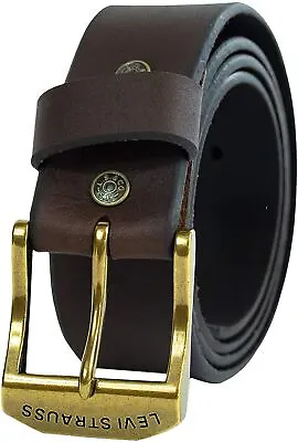 Levi's Men's 38MM Wide Beveled Edge Bridle Leather Belt Brown • $19.99