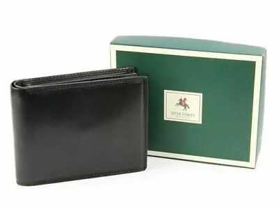 Visconti Real Leather Bifold Wallet Black MZ4 Monza RFID Blocking Gift Boxed • $49.99