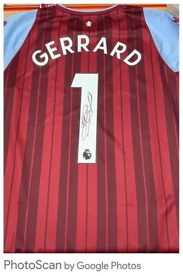£25 • Buy STEVEN GERRARD Aston Villa Signed Shirt OFFICIAL PRIVATE SIGNING Bid From £25