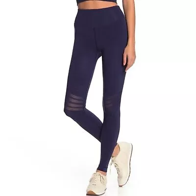 Free People Movement Leggings Womens Medium Gone Adrift Mesh Panel‎ Eclipse Blue • £43.21