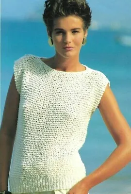 Ladies Summer Cotton Top Knitting Pattern Sizes 26 To 40 Inch • £1.75