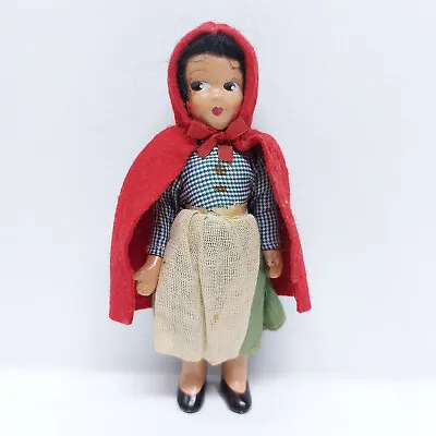 Antique Vintage Little Red Riding Hood Doll Bisque Paper Mache Madame Alexander • $24.95
