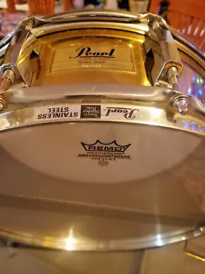 Vintage Pearl Brass Shell Snare Drum- 6 X 14-Remo Heads-Made In Taiwan • $299