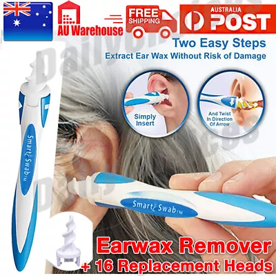 Ear Wax Removal Handle 16 Tips Tool Ear Cleaner Remover Pick Swab Q-Grips AU • $4.49