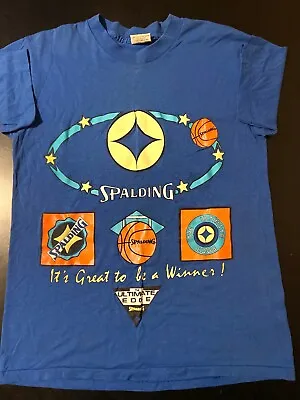 Vintage 80s 90s Spalding Basketball Ultimate Edge Great To Be A Winner T-Shirt • $17.99