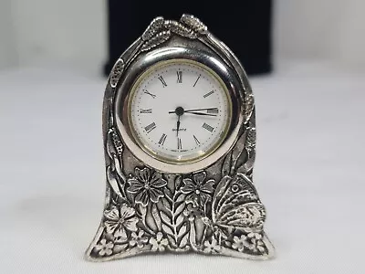 Vintage Silver Scenes Miniature Quartz Clock MASJ 1993 • £28.98