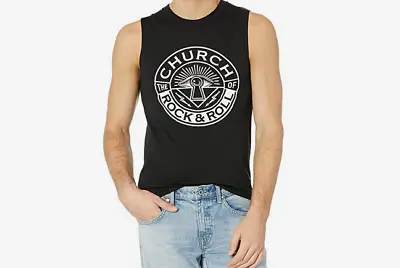 The Church Of Rock & Roll 188235 Mens Logo Premium Tank Top Black Size L • $19.99