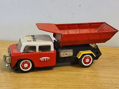 Vintage 60s GMC STI Tin Luxe Friction Driven Toy Dump Truck MF717 • $29.99